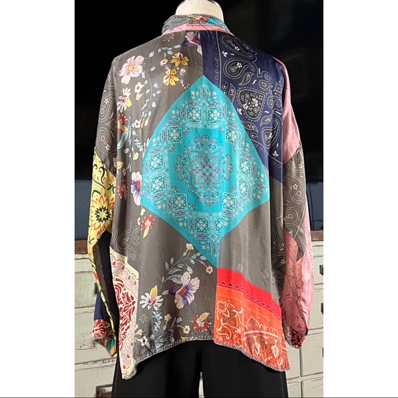 Johnny Was Dakota Adelaide Silk Blouse M - Picture 10 of 14